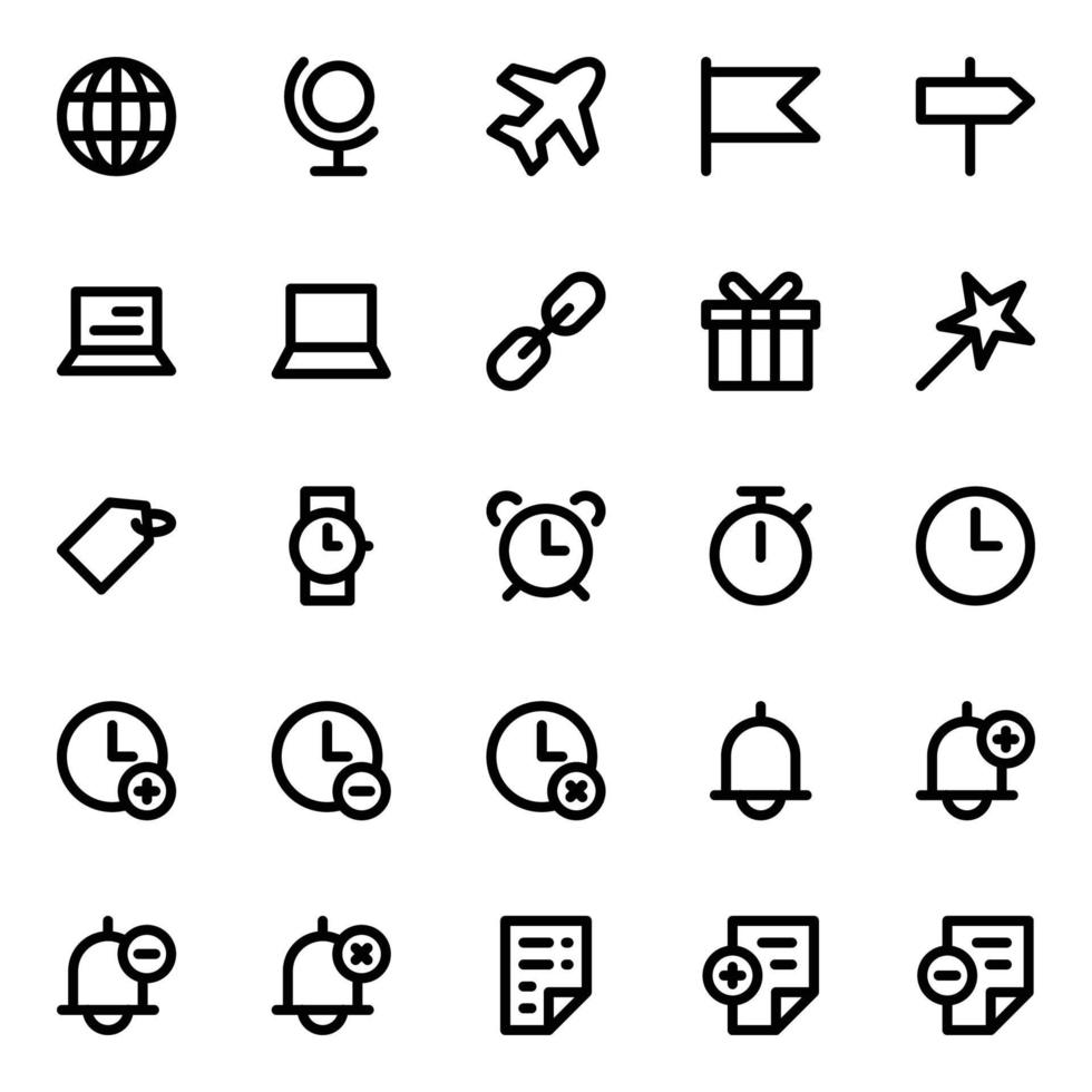 Outline icons for Universal web and mobile. vector