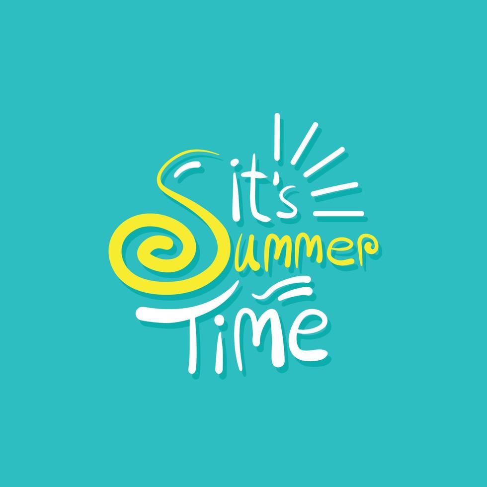 Its summer time vector lettering illustration.