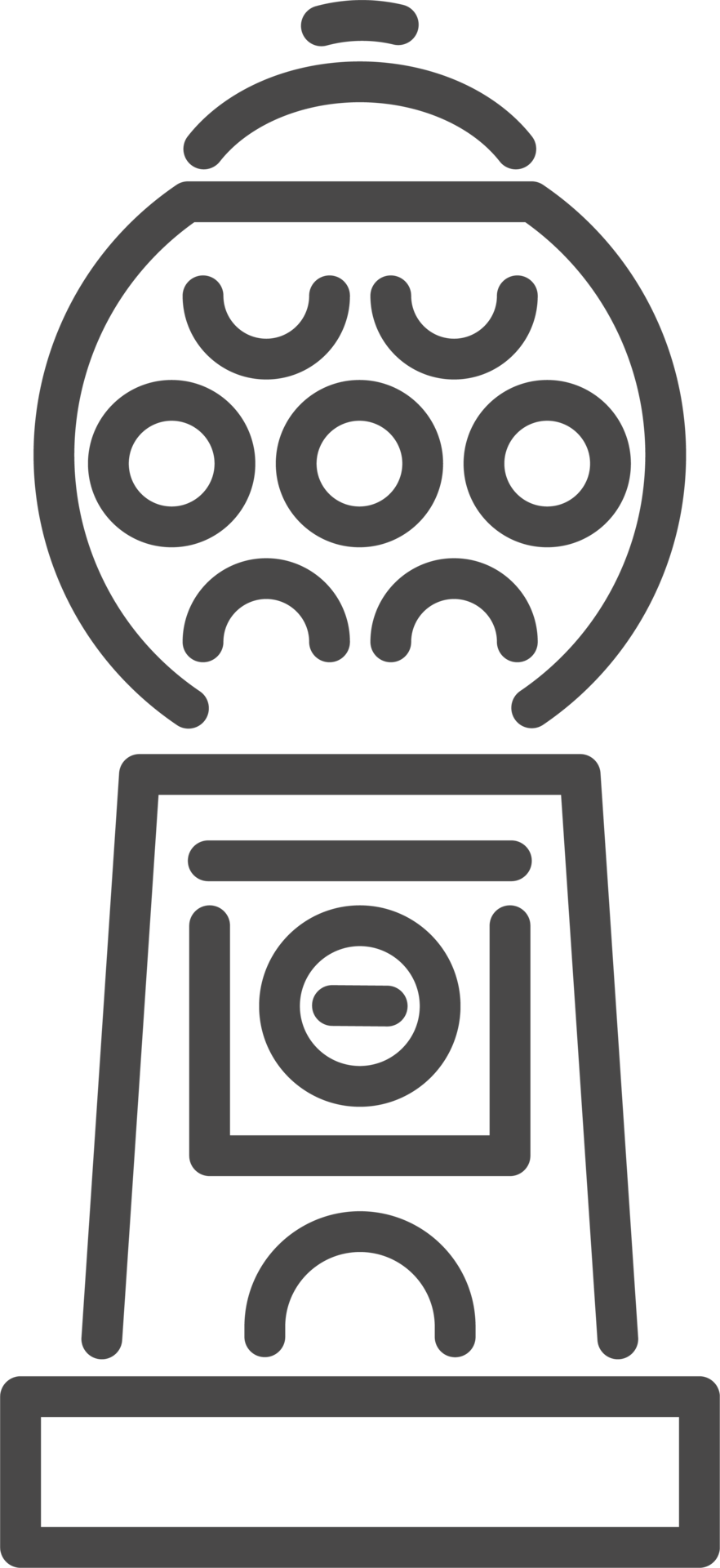 Gumball machine line icon. Retro vending dispenser for candies and