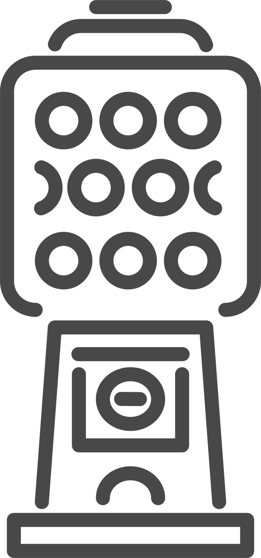 Gumball machine line icon. Retro vending dispenser for candies and