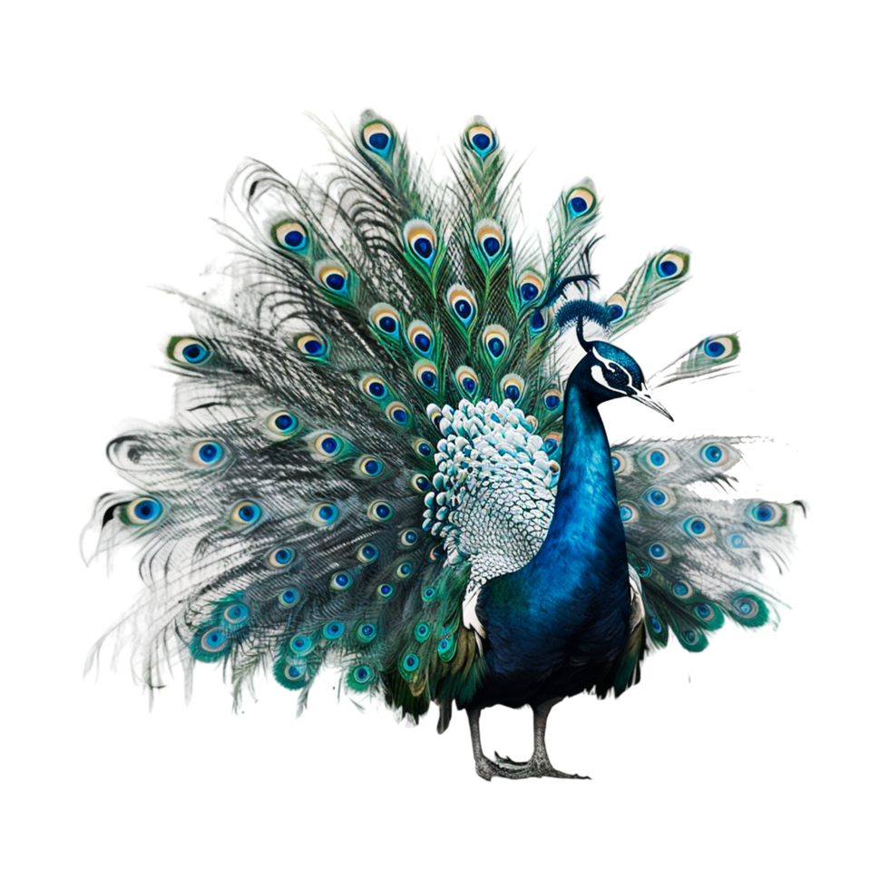 acuarela pavo real con transparente antecedentes png