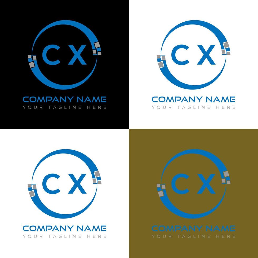 CX letter logo creative design. CX unique design. vector