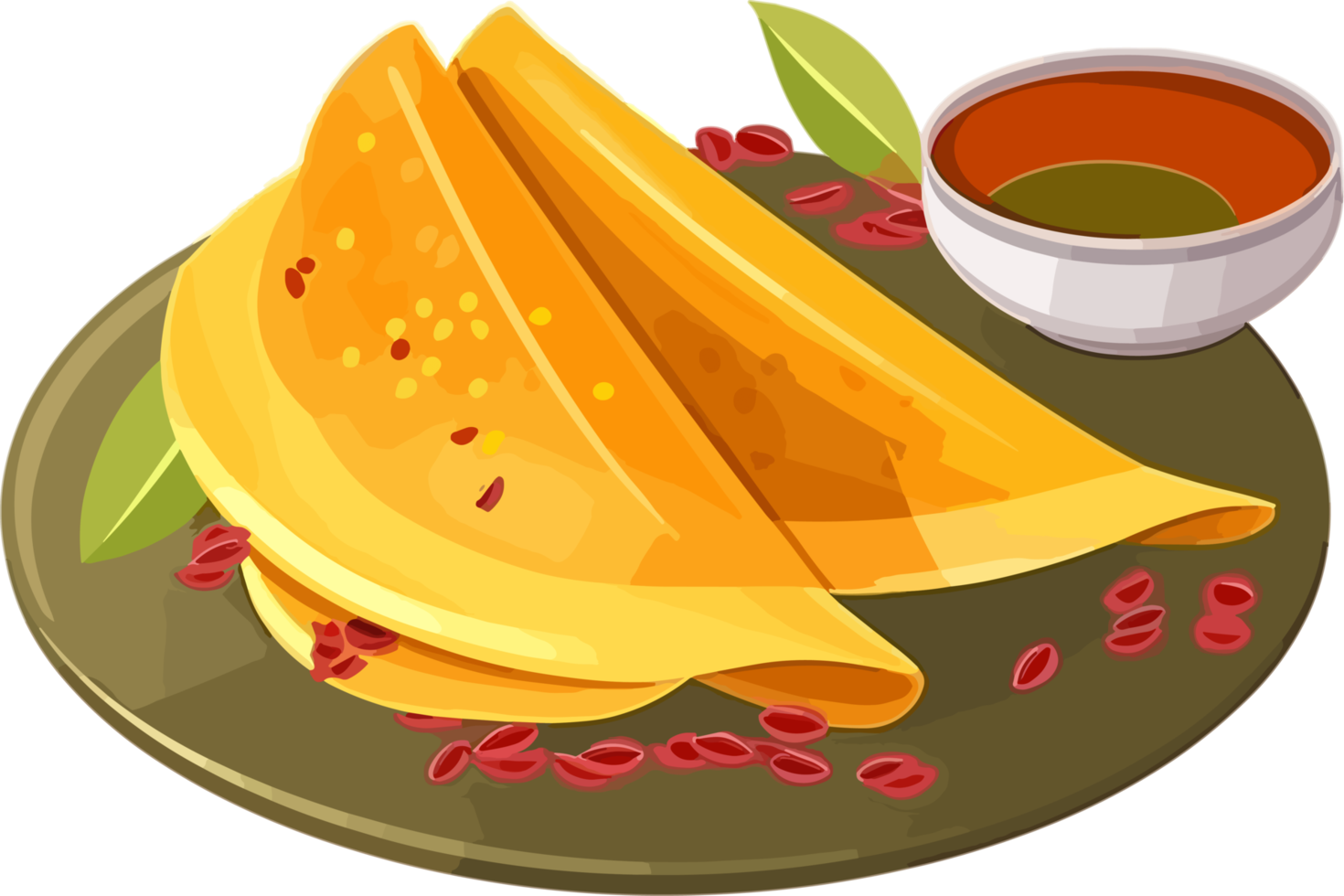 condimento dosa, famoso indio comida con tradicional salsa png