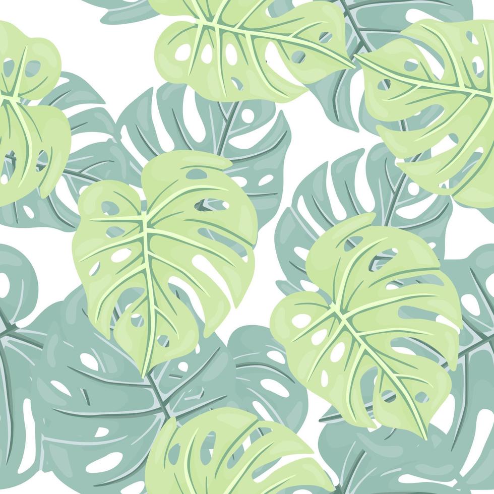 decorativo tropical hoja sin costura modelo. estilizado exótico hojas antecedentes. moderno selva plantas interminable fondo de pantalla. vector