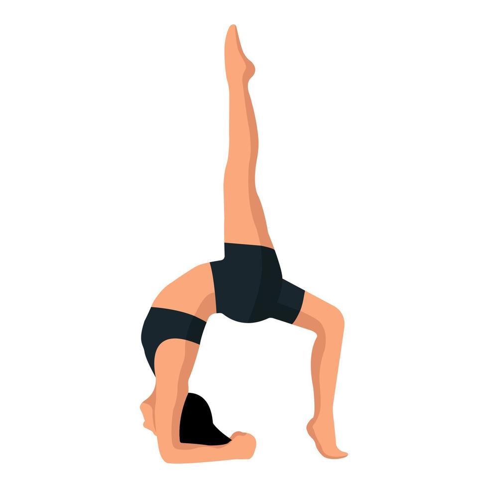 A faceless girl is doing yoga. The concept of mental health, healthy lifestyle. Isolated object on a white background. Vector image