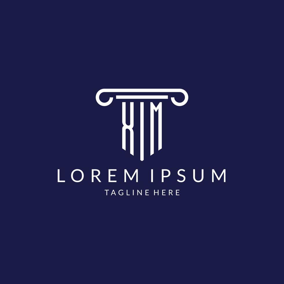XM logo monogram with pillar shape designs vector