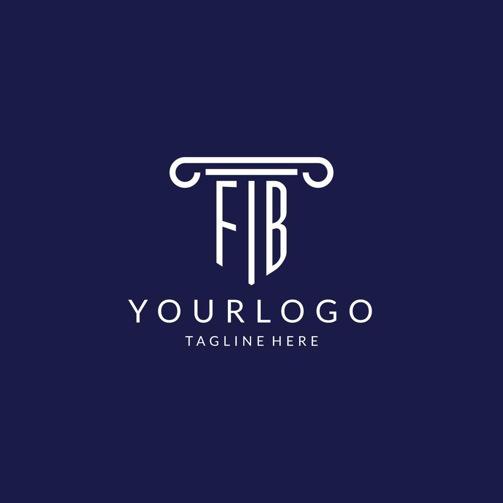 FB logo monogram with pillar shape designs vector