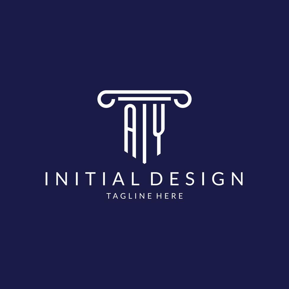 AY logo monogram with pillar shape designs 22921100 Vector Art at Vecteezy