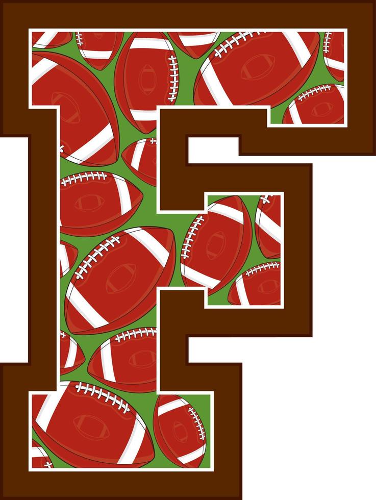 F is for Football Player Alphabet Learning Sport and Leisure Illustration vector