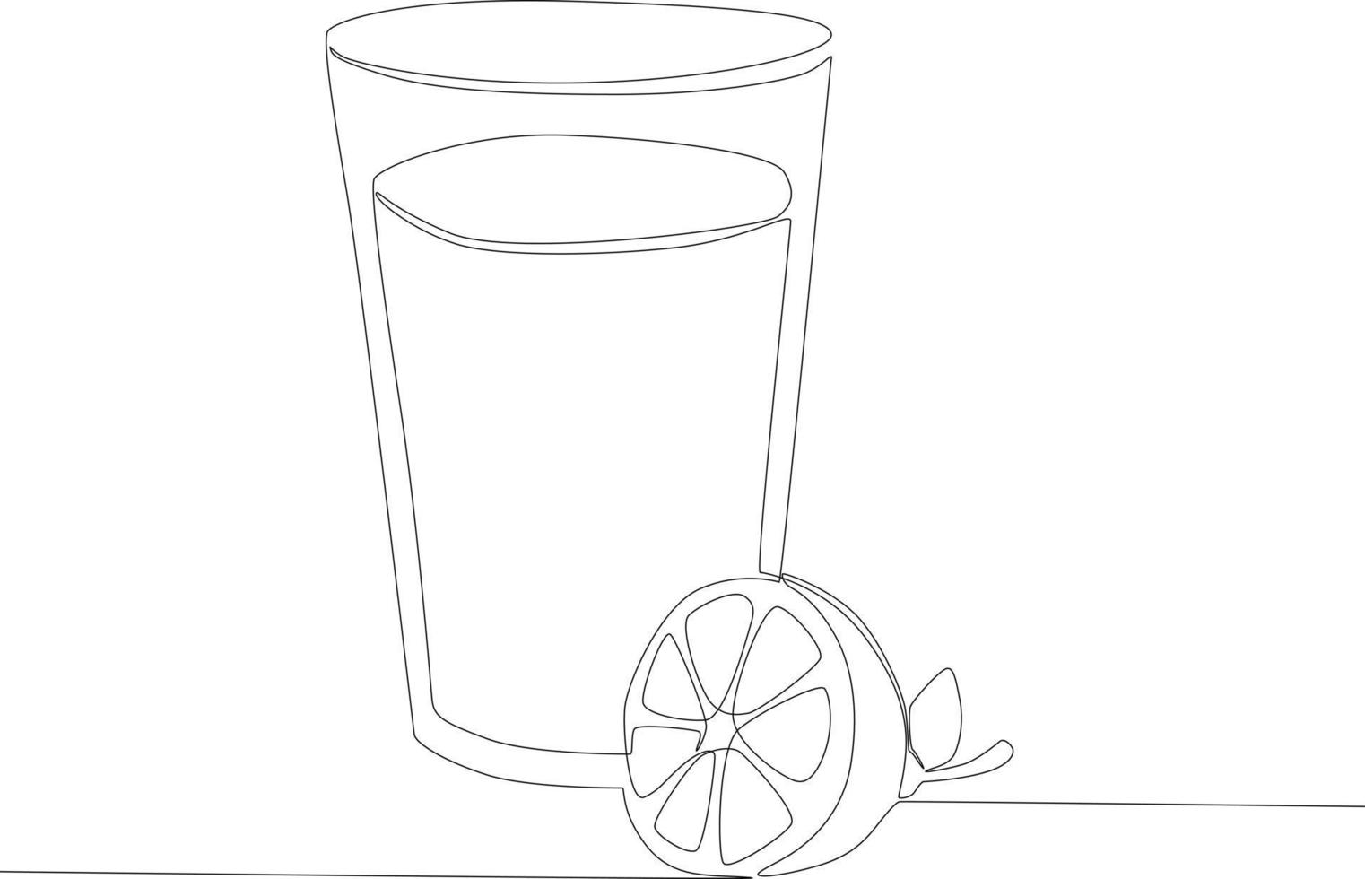 a glass of water and fresh fruit for breakfast vector