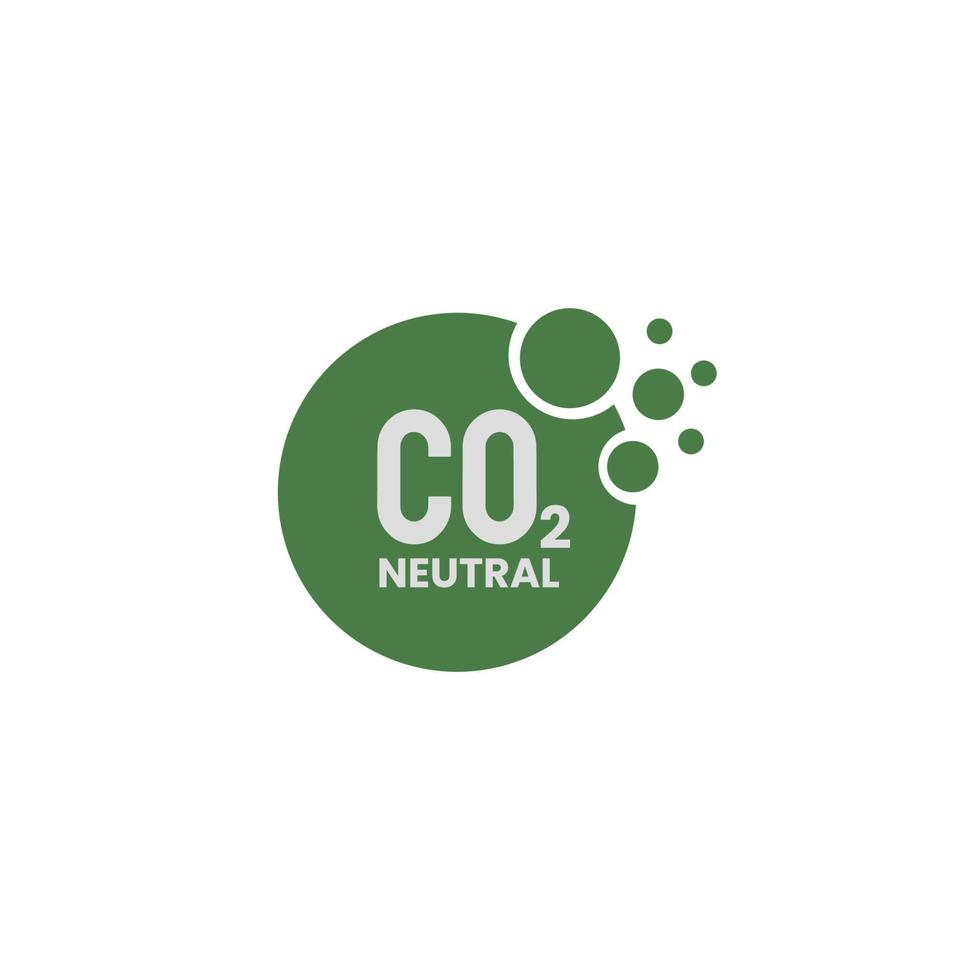 Carbon neutral logo. Emission free modern sign. vector