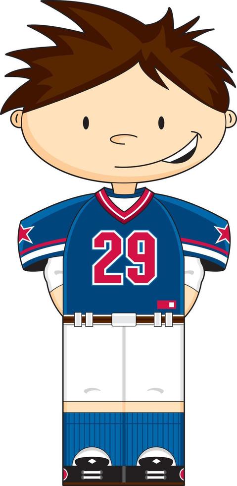 Cute Cartoon American Football Player Sport and Leisure Illustration vector