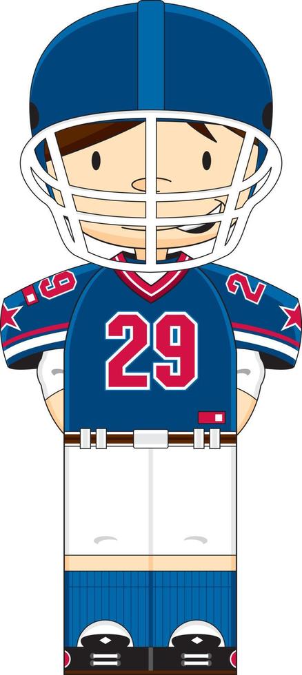 Cute Cartoon American Football Player Sport and Leisure Illustration vector