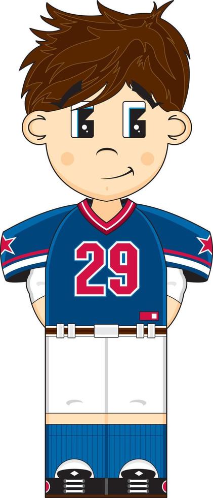 Cute Cartoon American Football Player Sport and Leisure Illustration vector