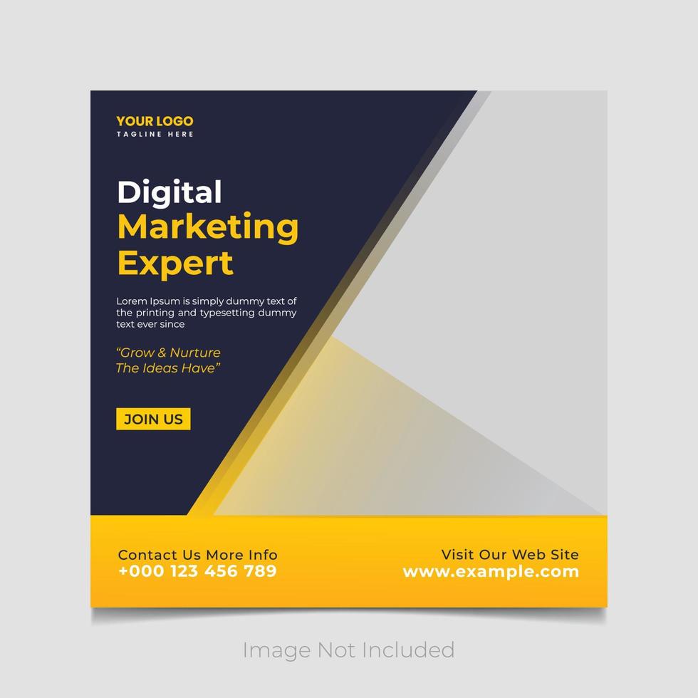 Digital marketing Expert and corporate social media post template vector EPS.