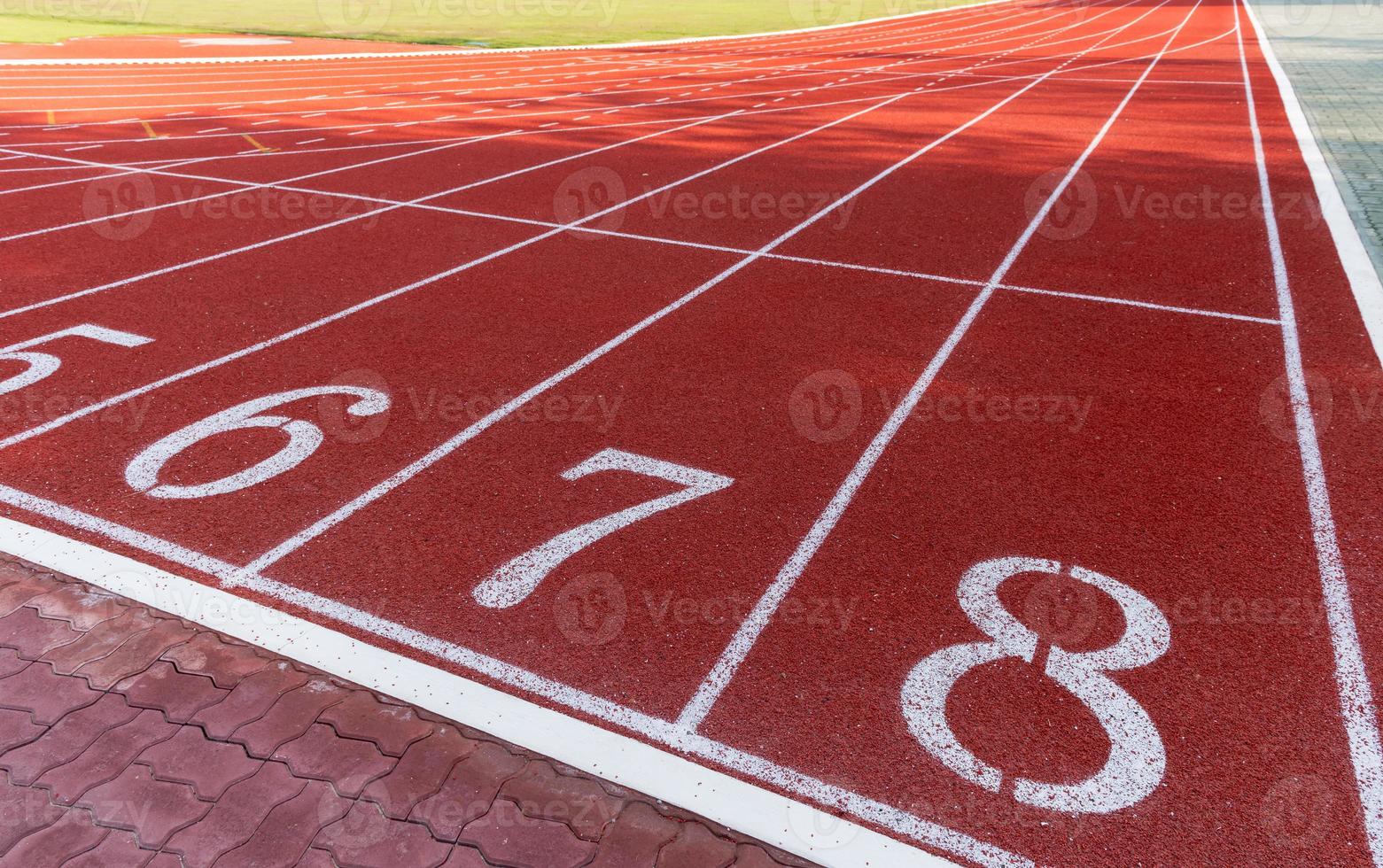 Athlete Track or Running Track with numbers 6 to 8 photo