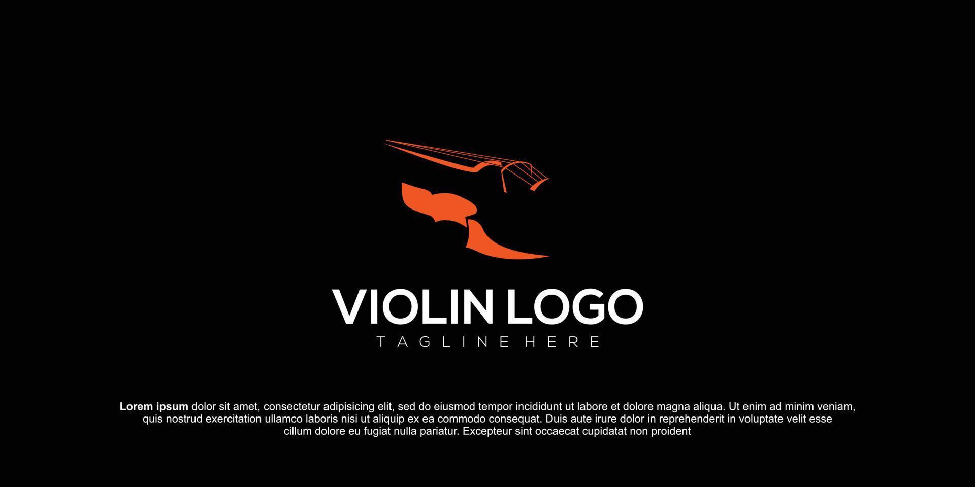 violín viola violín violonchelo piano doble bajo música instrumento logo diseño vector