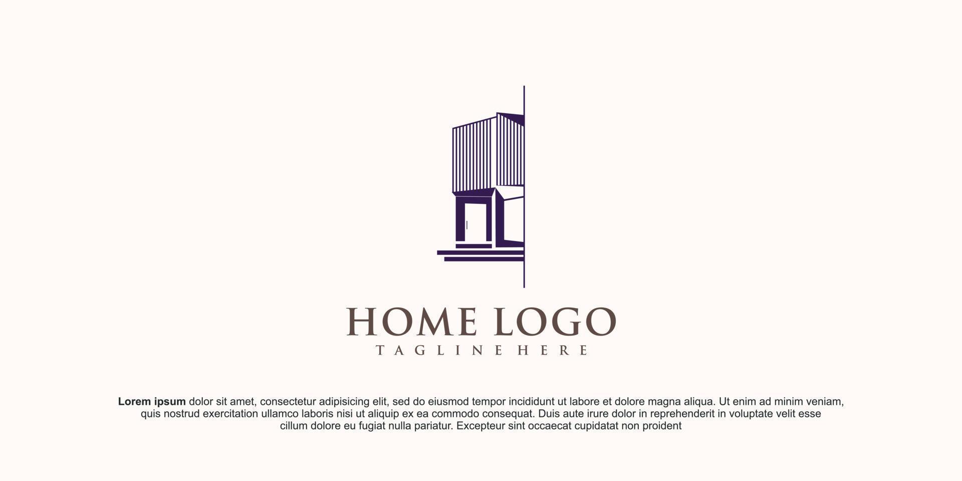 Building logo illustration vector graphic design in line art style. Good for brand, advertising, real estate, construction, house, home