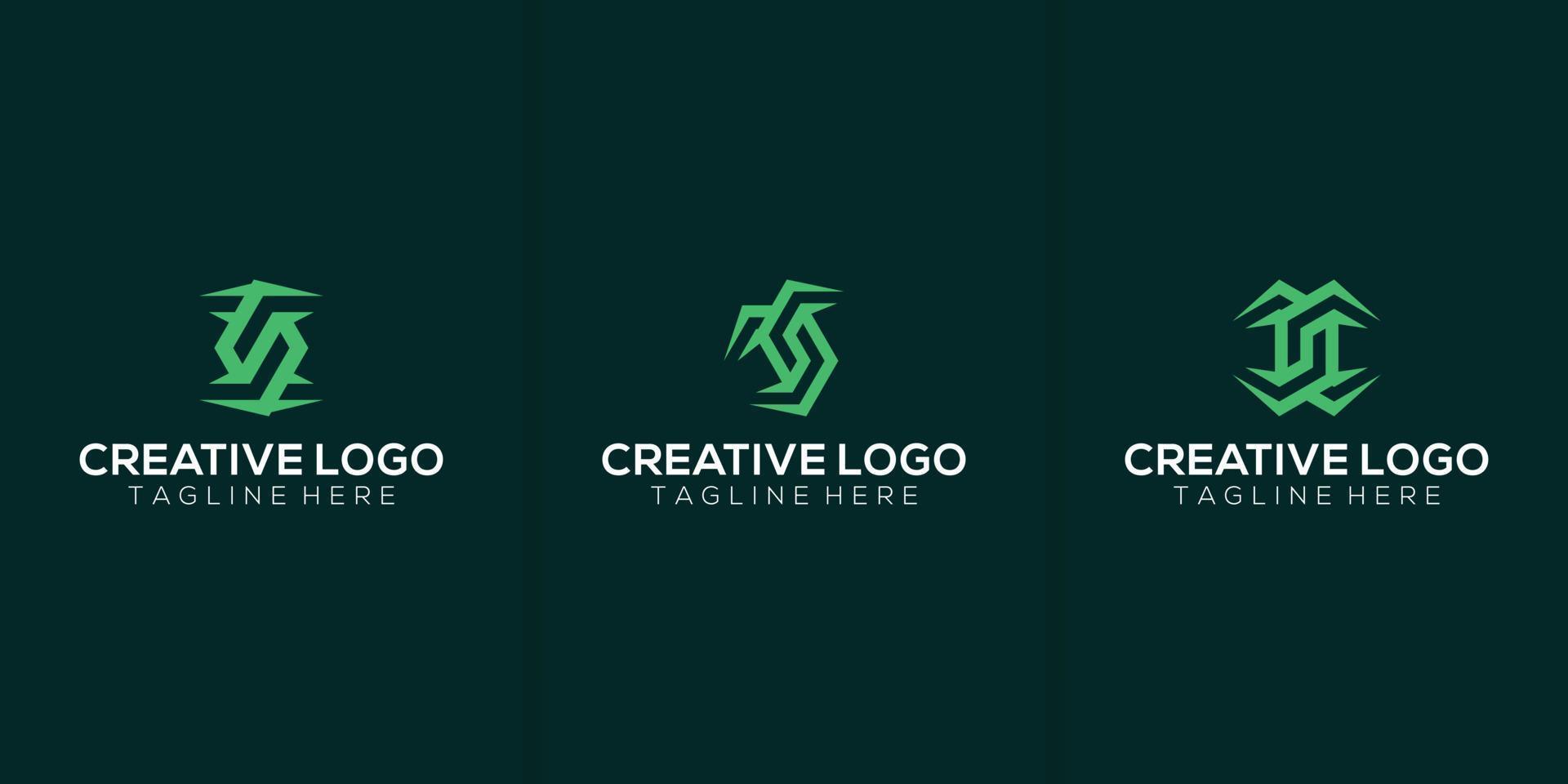 a collection of Creative and Minimalist SQ Q S Logo Designs vector