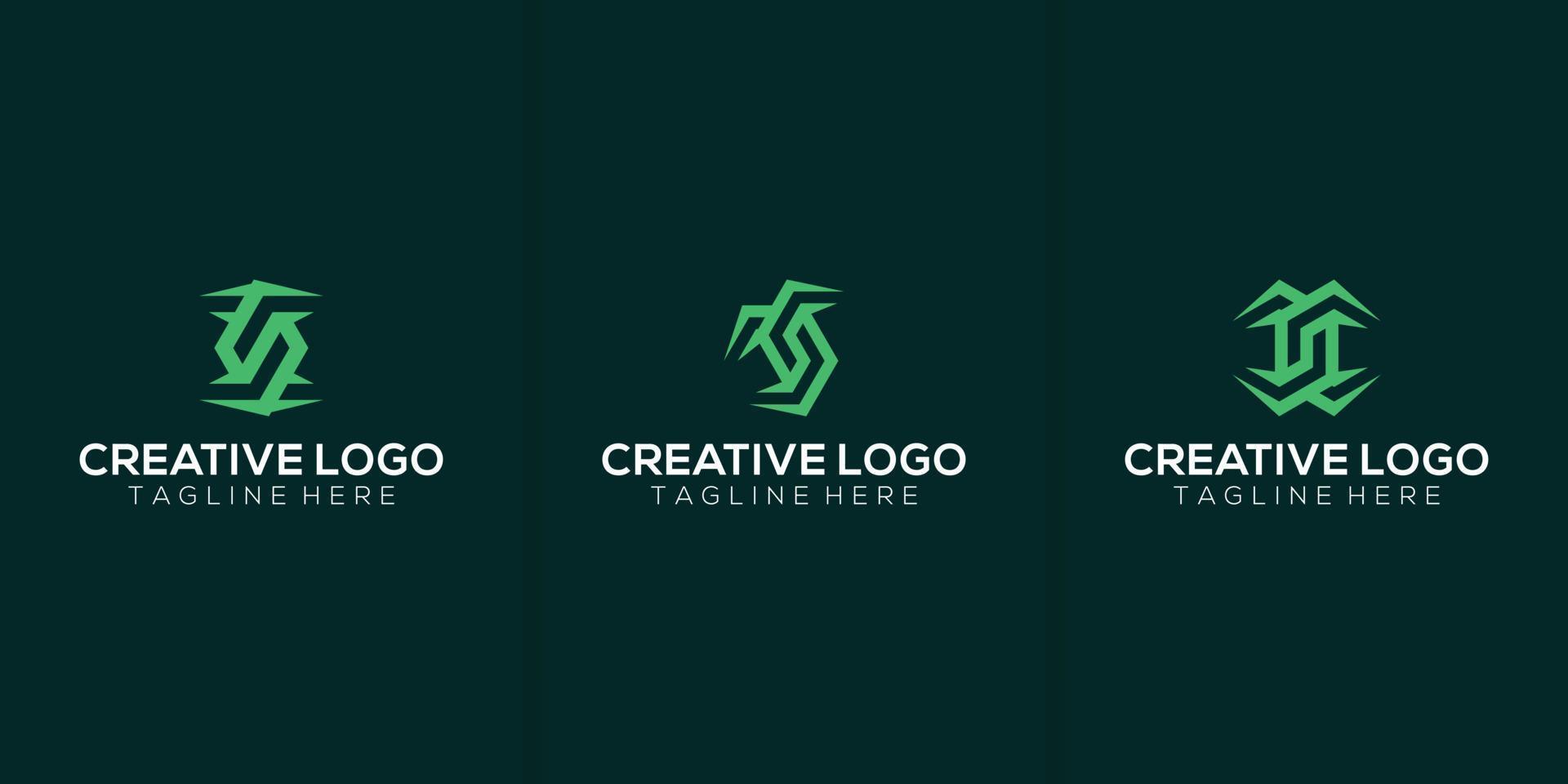 a collection of Creative and Minimalist SQ Q S Logo Designs vector