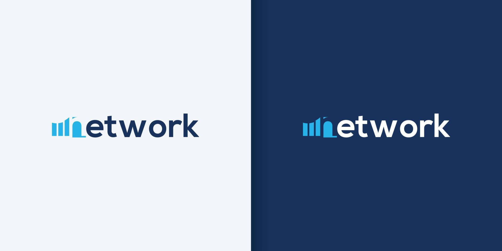 Simple illustration logo for network company. vector