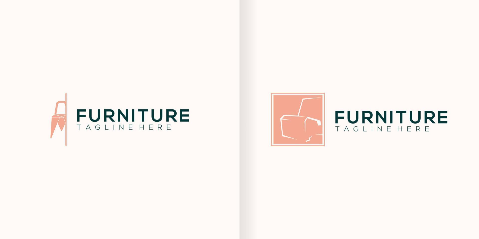 minimalist furniture logo design style vector