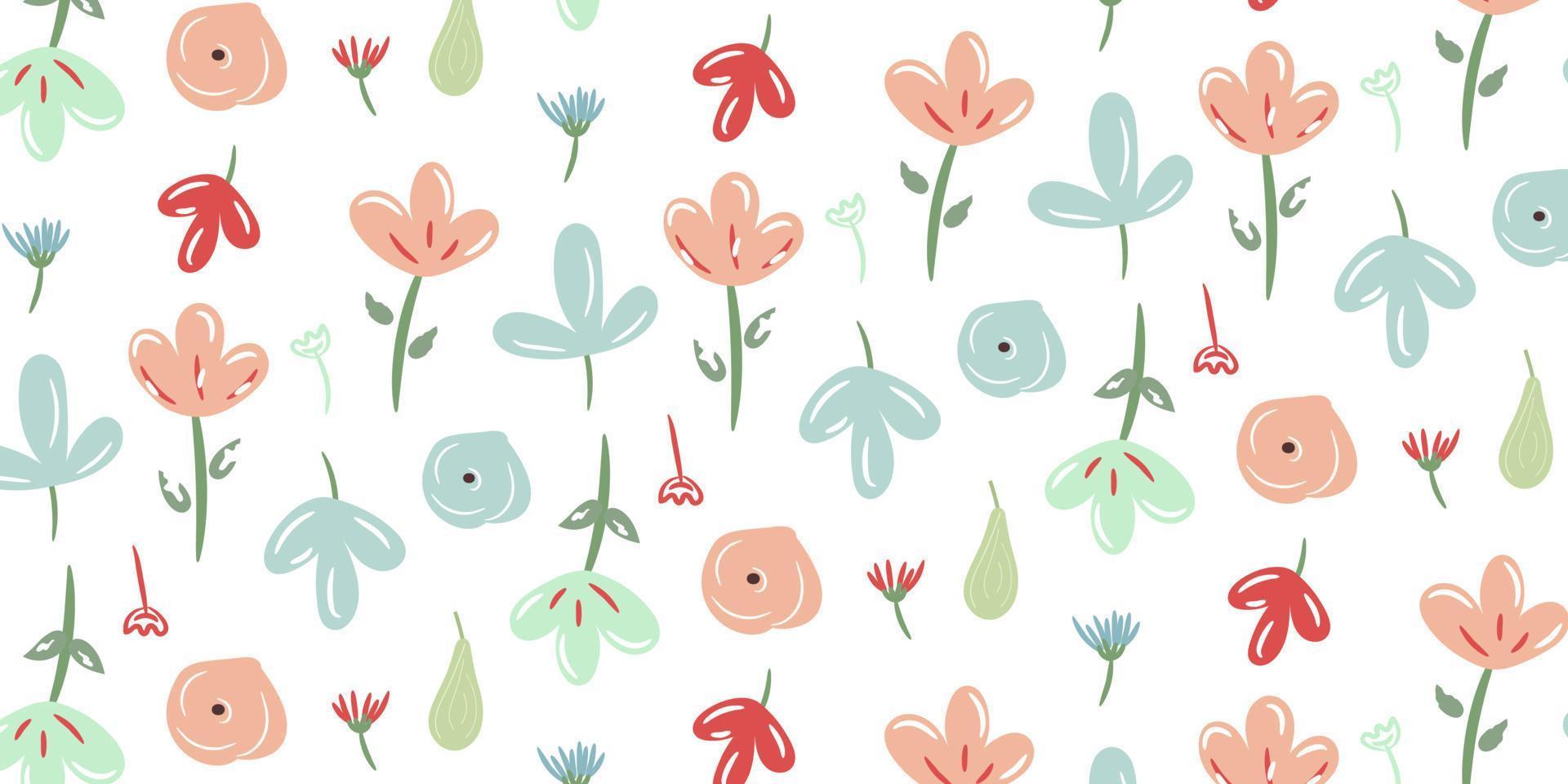 Premium collection floral pattern. Cute floral illlustration. Cute and funny design for toddlers with nature theme. Easy steps to change size and orientation. Find fill pattern on swatches vector