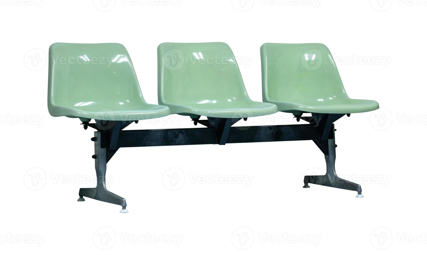Plastic Chairs Isolated on White Background with Clipping Path photo