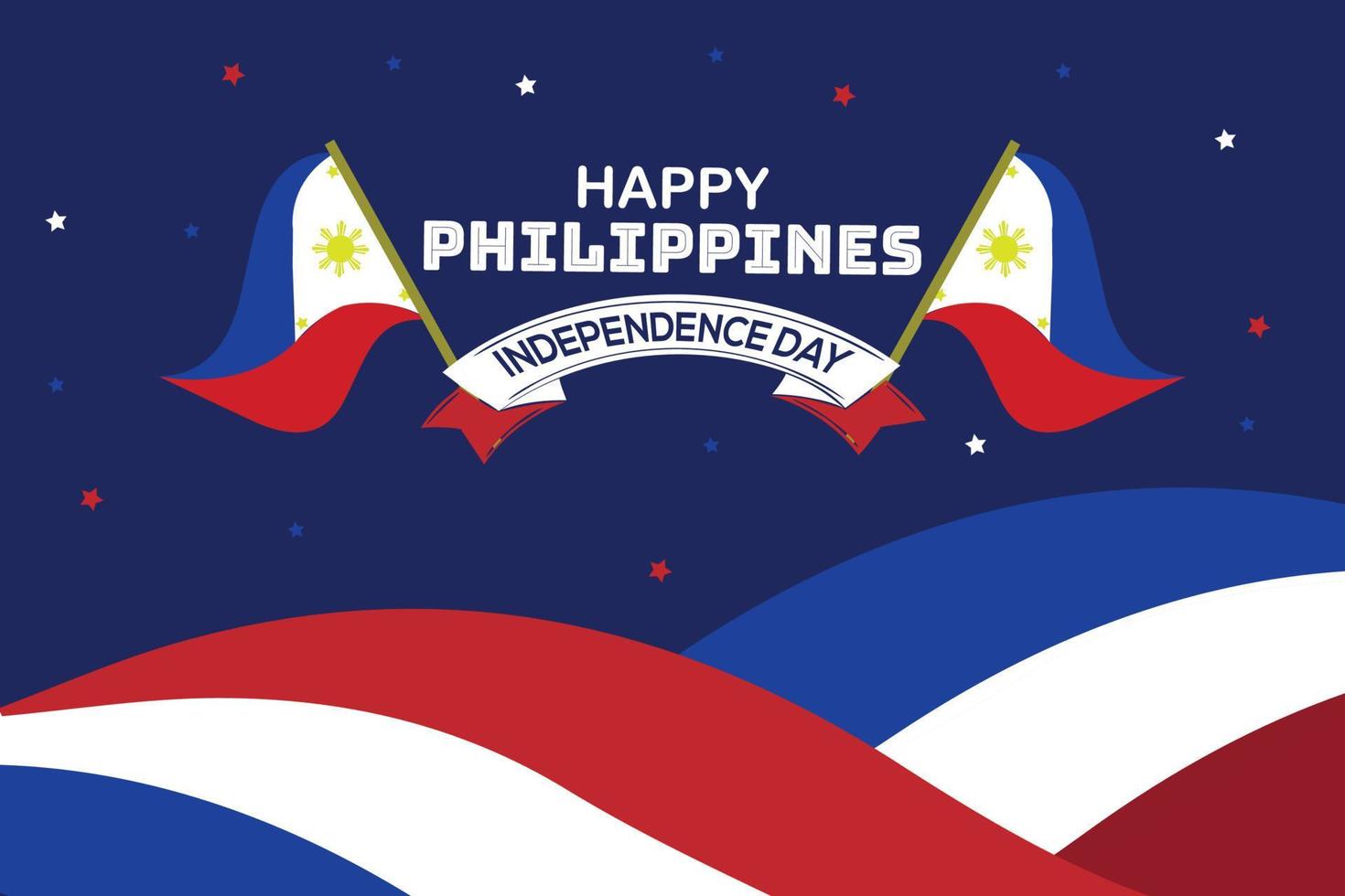 Philippines Independence Day Vector Template Design Illustration. Background Design, Independence Day, 12 June, Banner, Poster, Greeting Card.