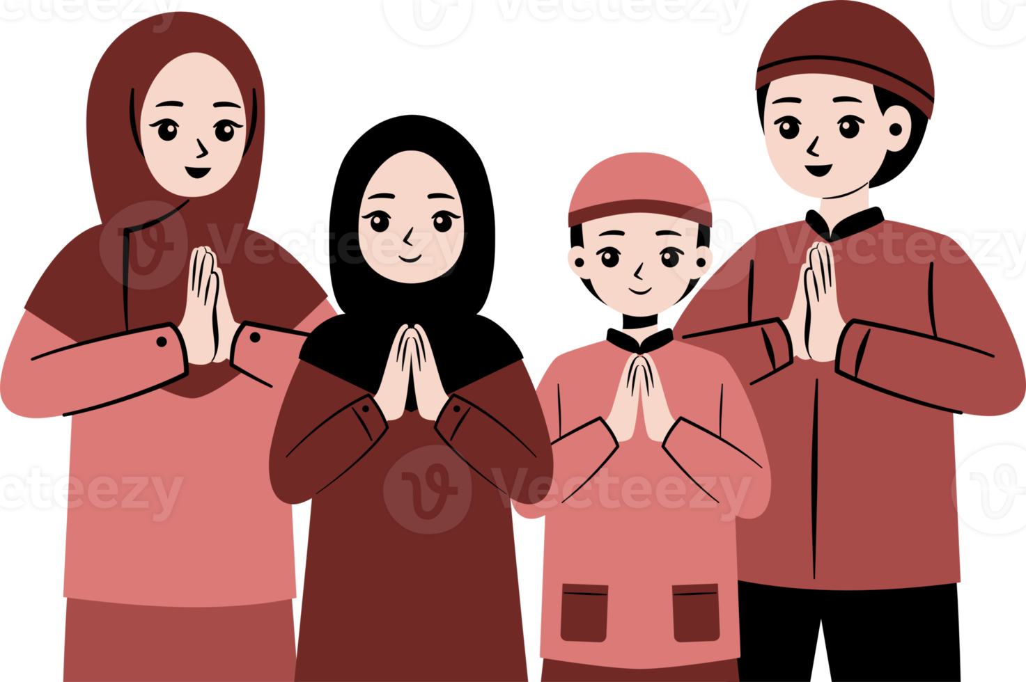 eid mubarak greeting pose cartoon character png