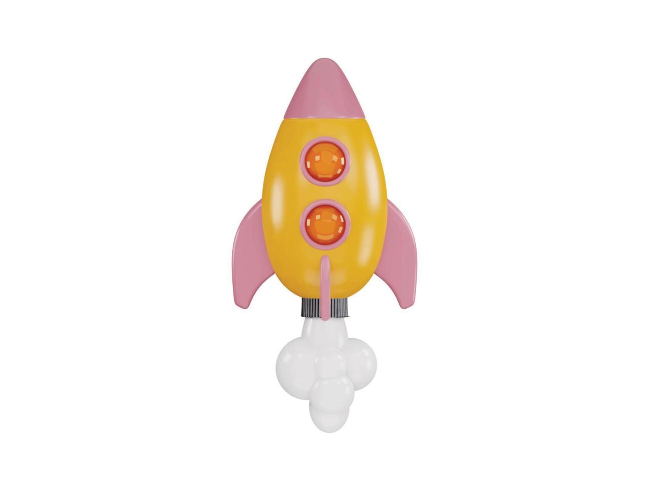 flying space rocket icon 3d rendering vector illustration