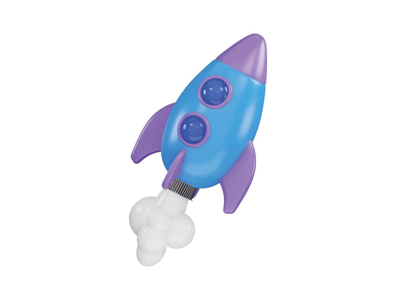 flying space rocket icon 3d rendering vector illustration
