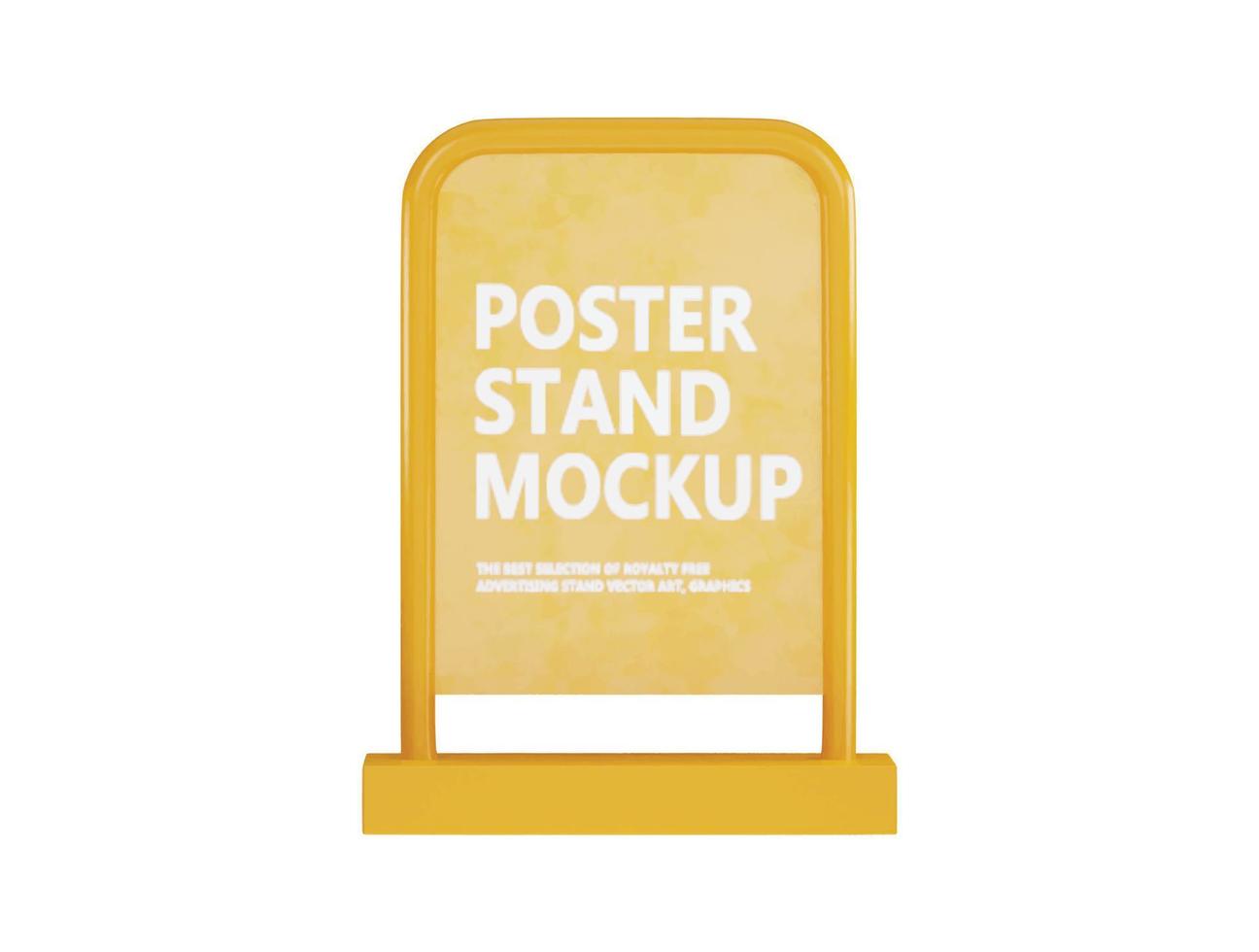 poster stand mockup 3d rendering vector illustration