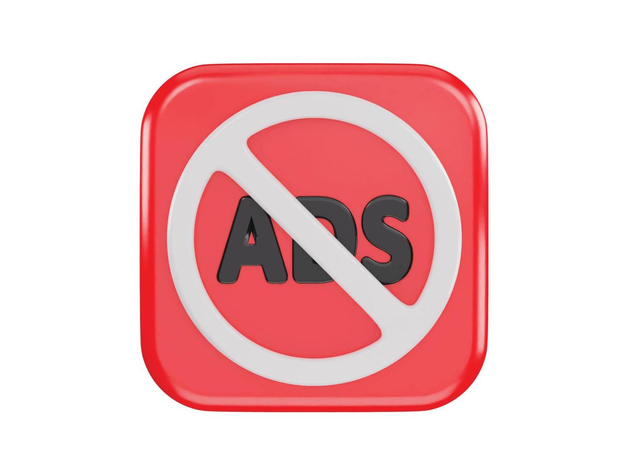 Ad blocker icon 3d rendering vector illustration