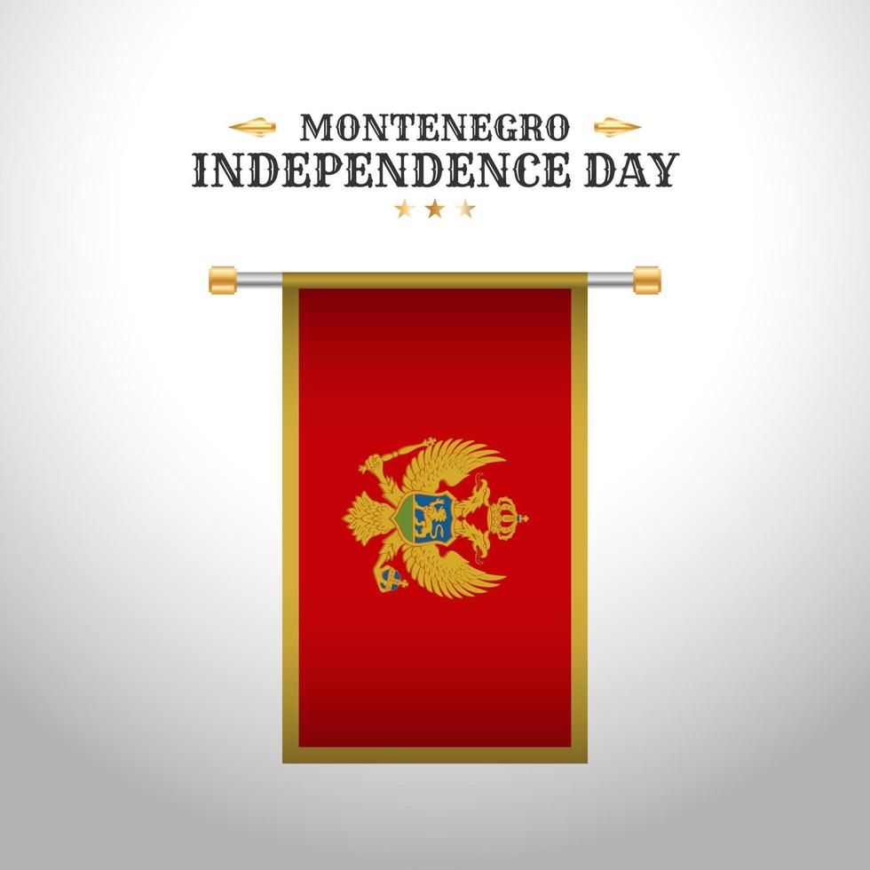 Montenegro Independence day hanging flag background illustration vector