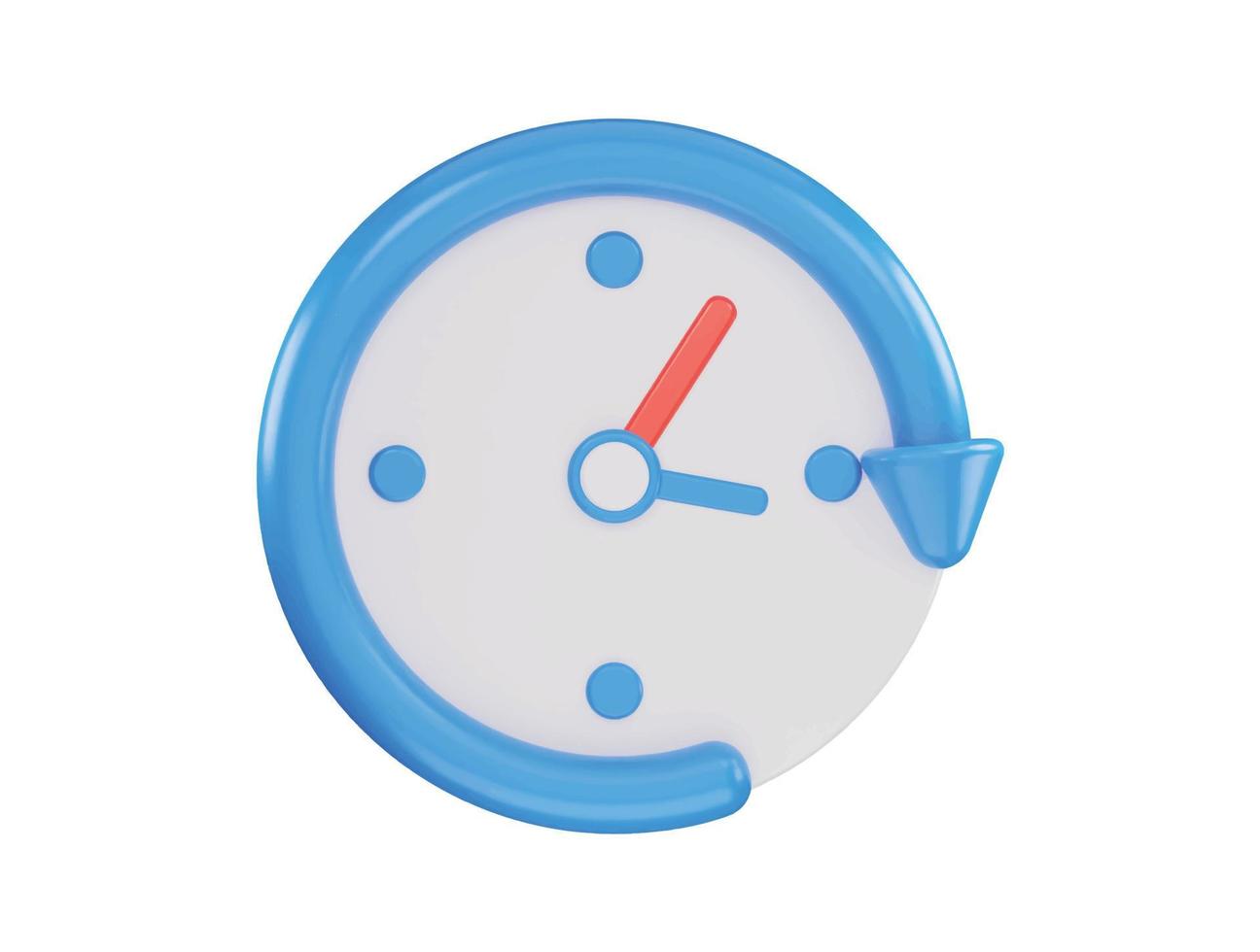 timer clock icon 3d rendering vector illustration