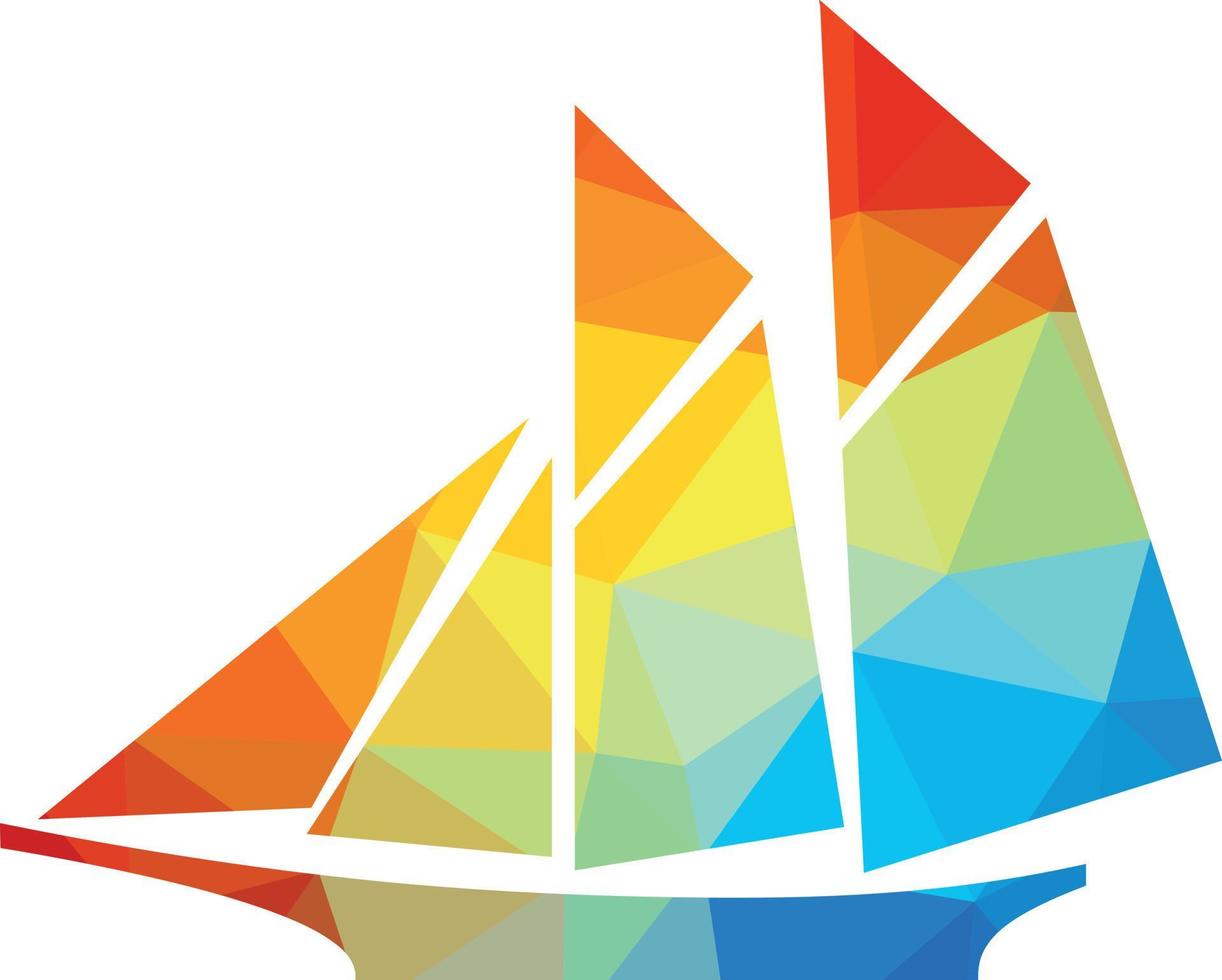 Vector Silhouette Of A Ship With Sails