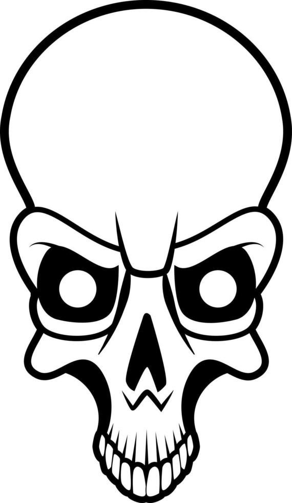 negro y blanco ilustración de un humano cráneo vector