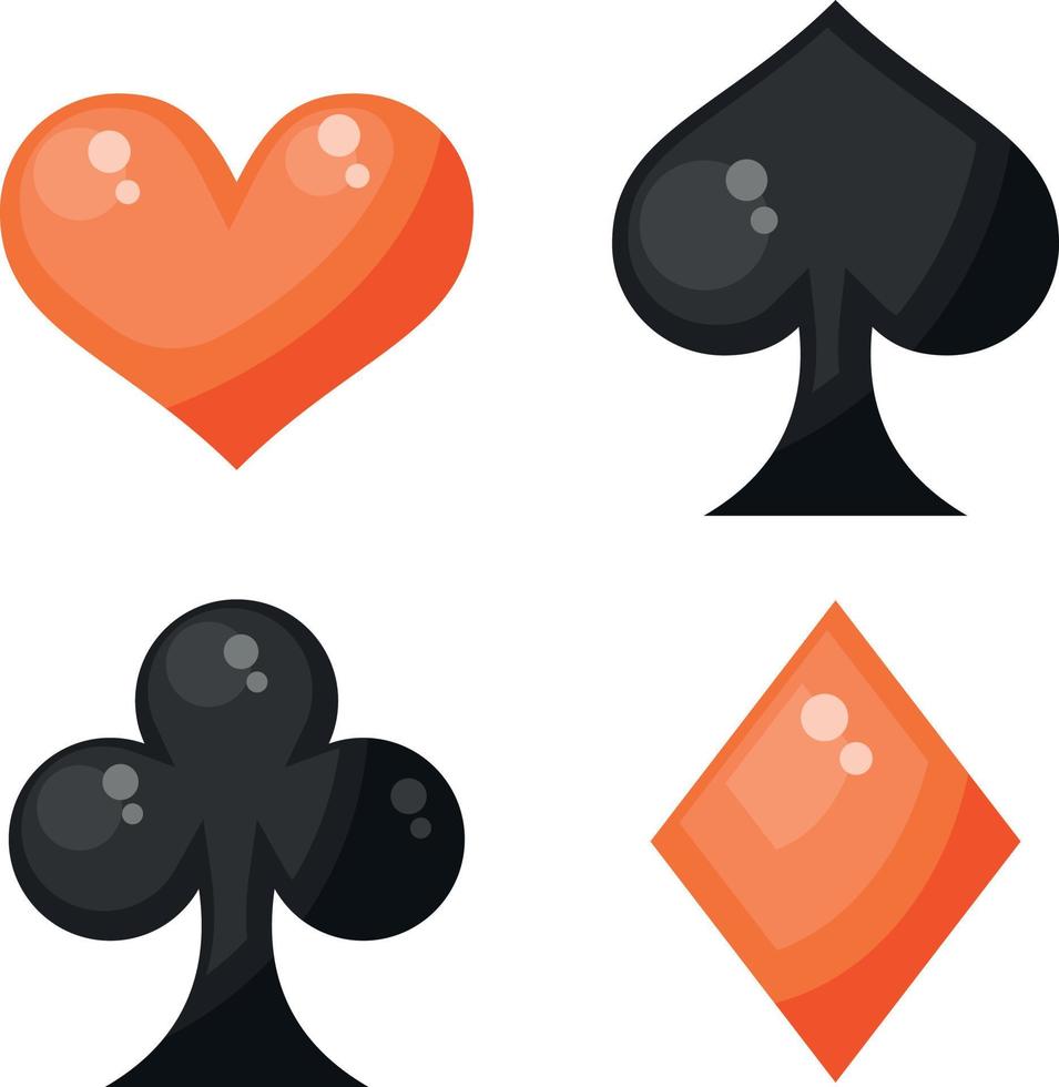 Four Card Symbols - Spades, Clubs, Hearts And Diamonds vector