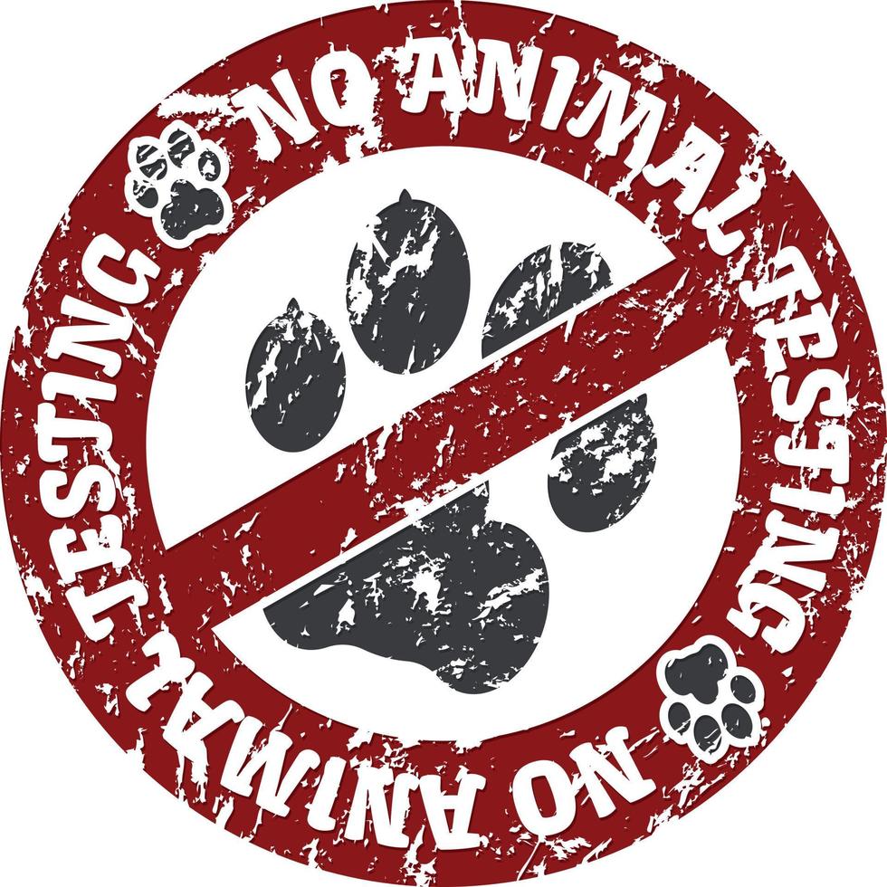 rojo etiqueta protestando en contra animal pruebas, vector imagen