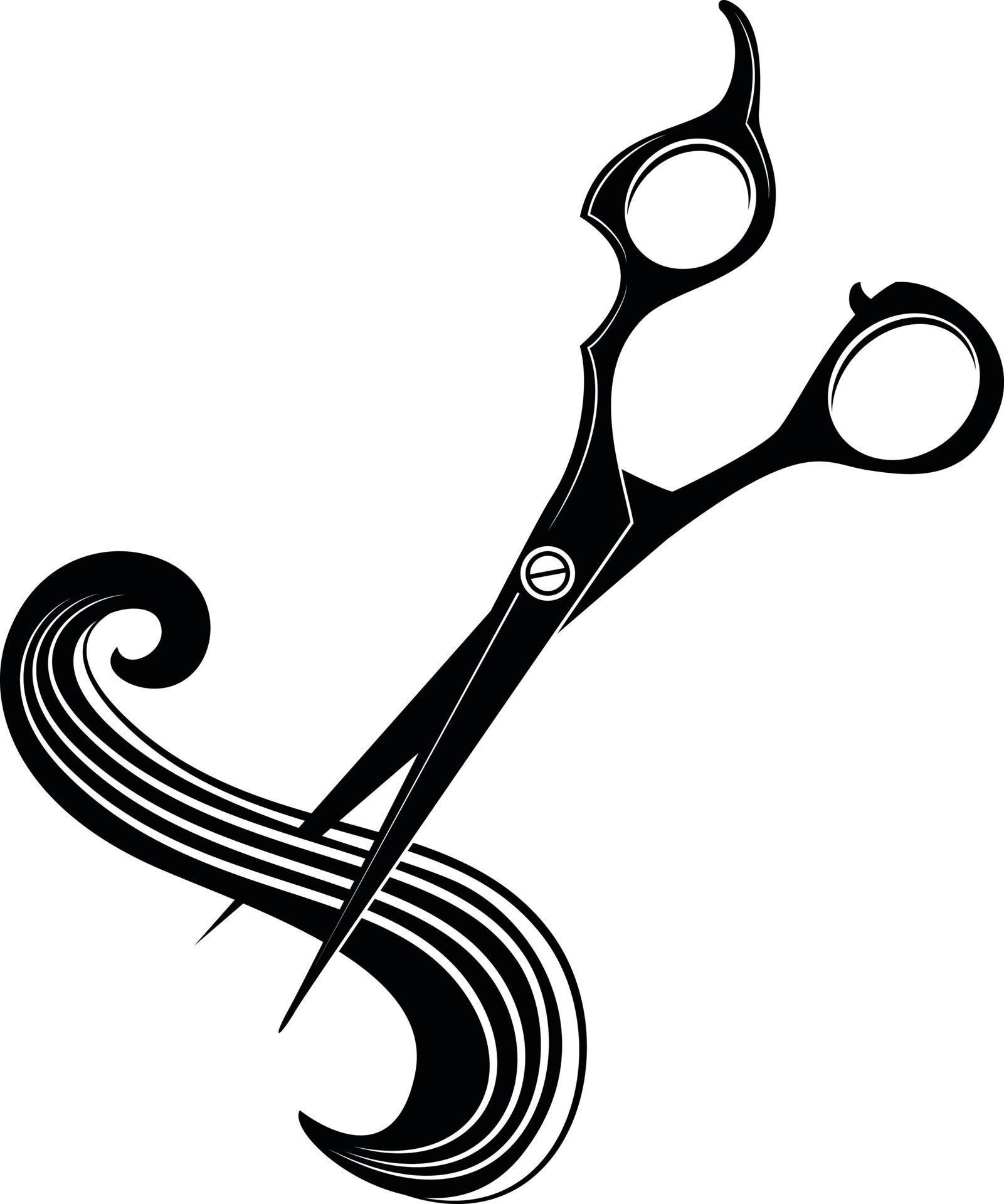 Vector Image Of Scissors Cutting Hair 22922477 Vector Art at Vecteezy