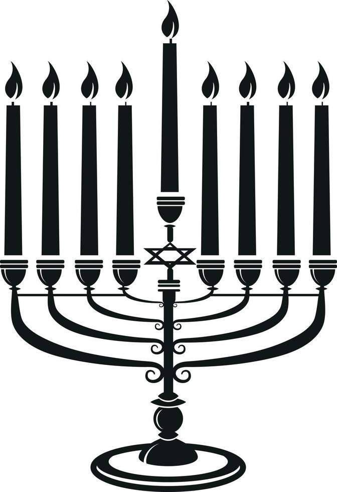 Vector Graphics Of Candle Holder For Hanukkah Holiday