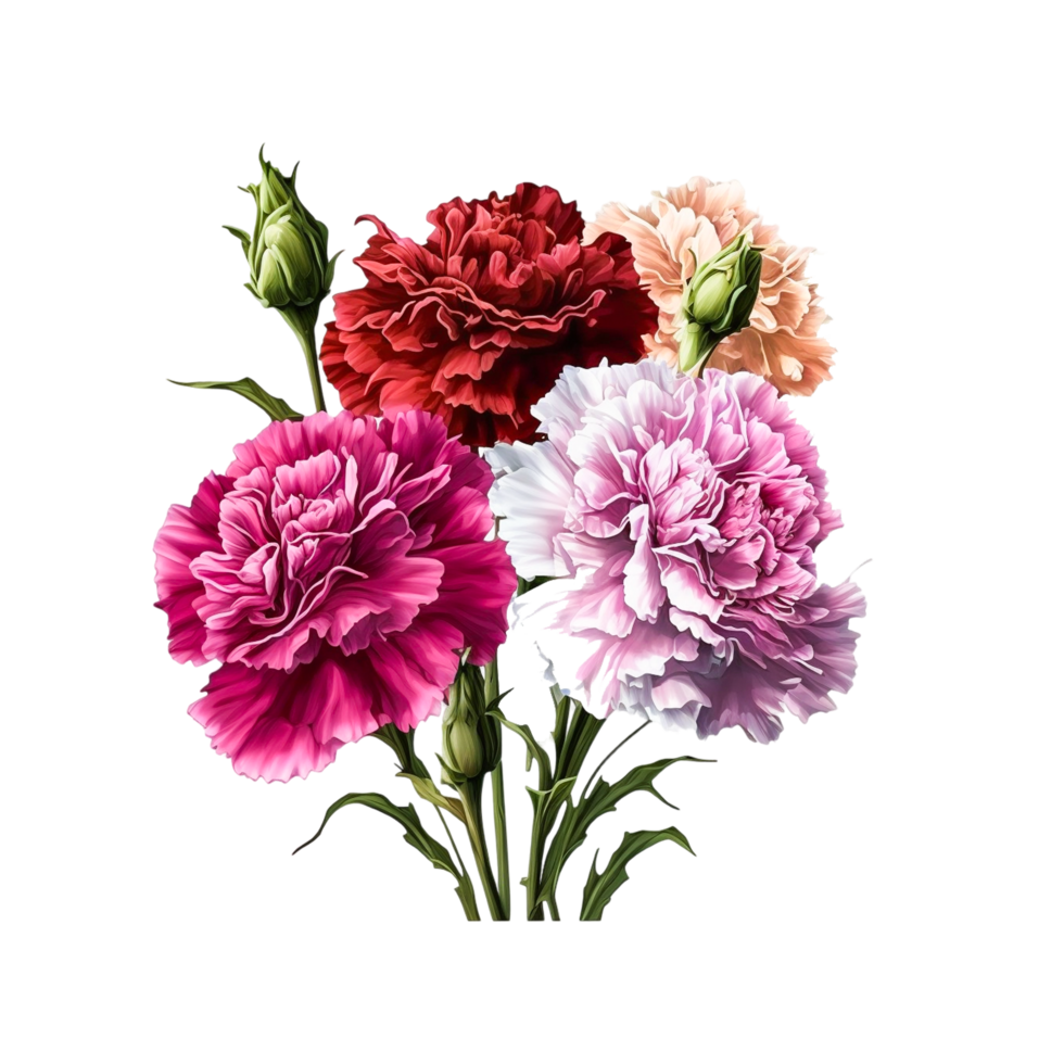 madres día ramo de flores de claveles gratis vector png