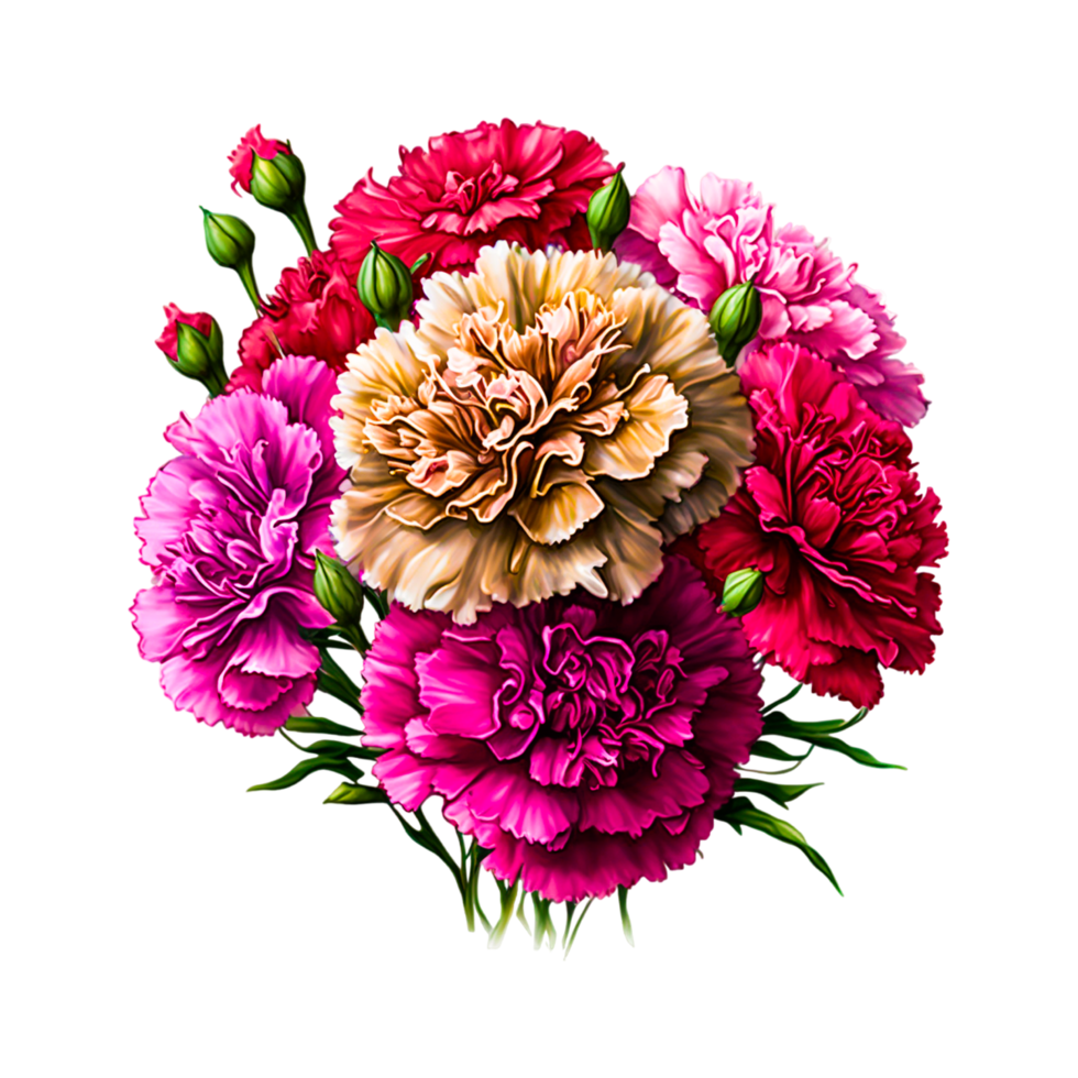 Mothers Day Bouquet Of Carnations Free vector png