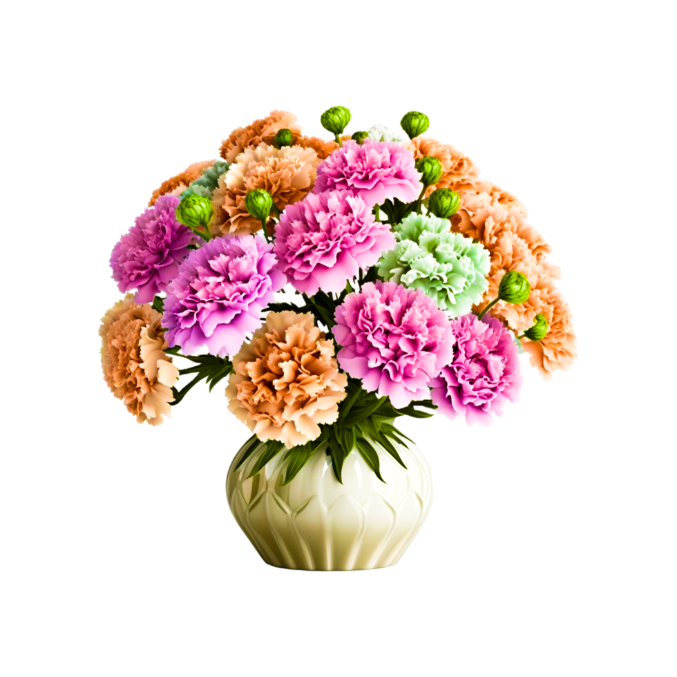Mothers Day Bouquet Of Carnations Free vector png