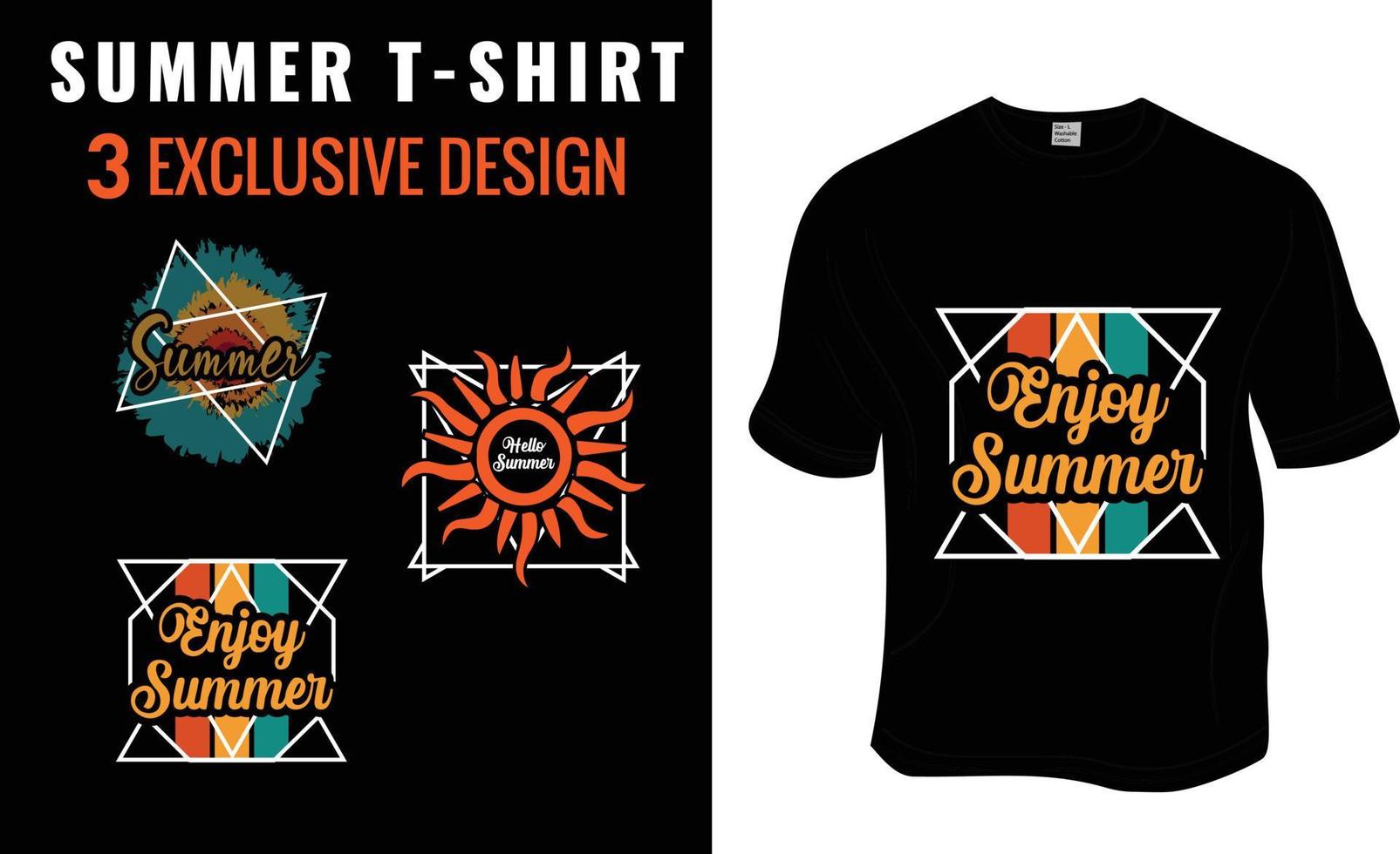 Summer, Beach T-shirt Design Bundle. Ready to print for apparel, poster, and illustration. Modern, simple, lettering. vector