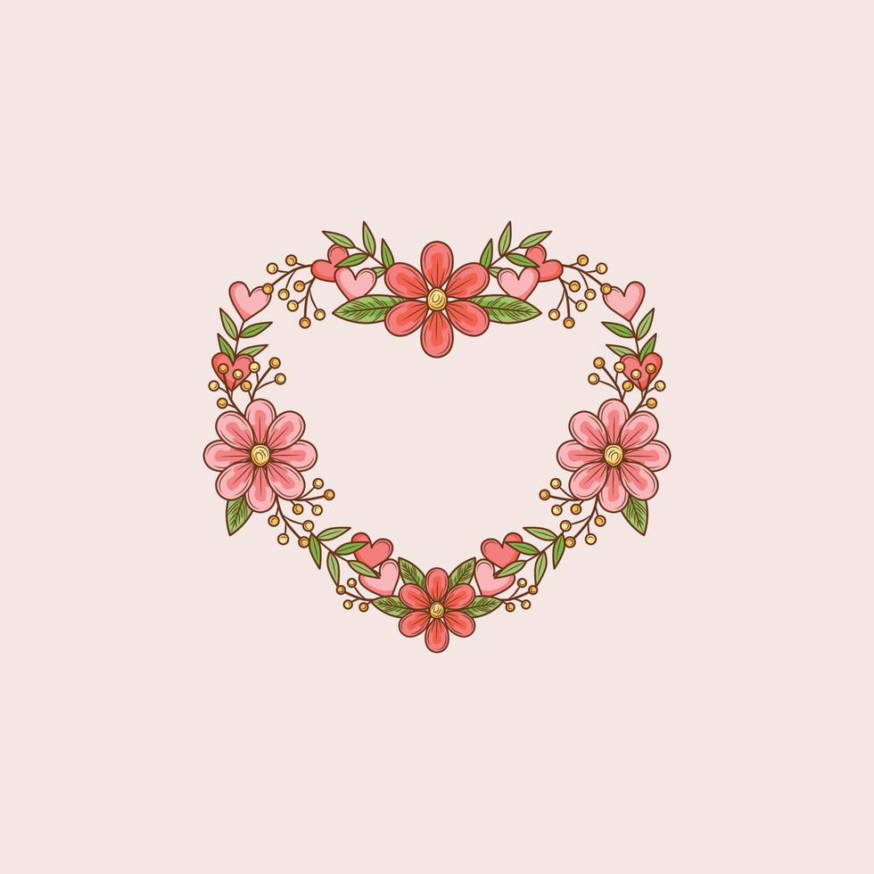 valentines day wreath vector