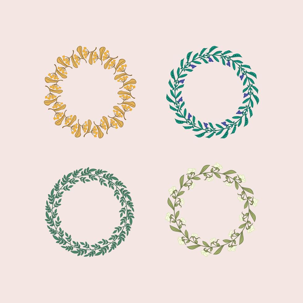 beautiful floral wreath vector