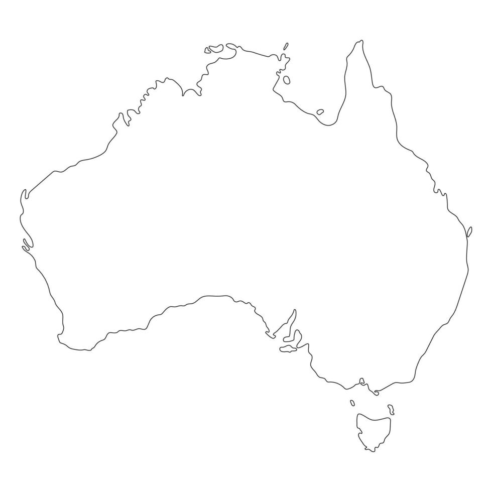 mapa de Australia, blanco color mapa vector