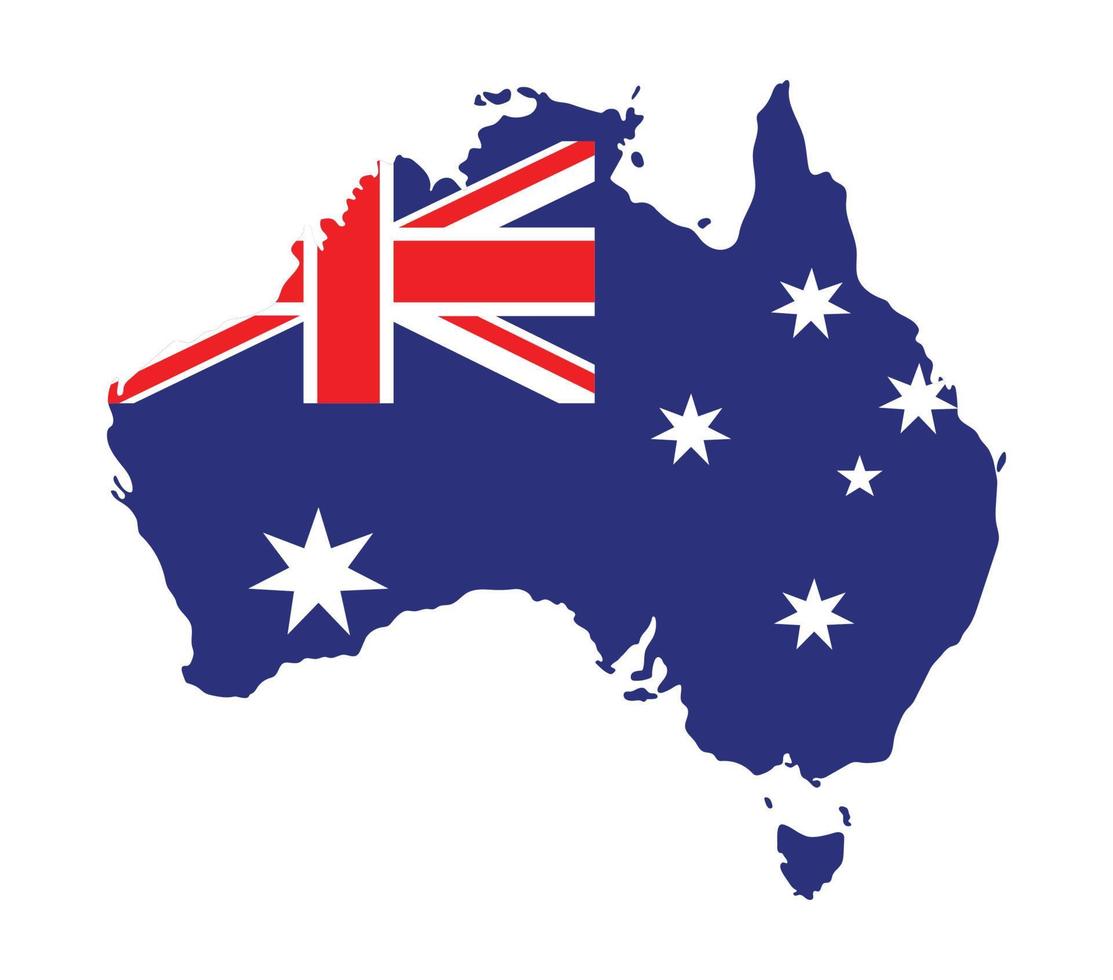 Australia map, Australia flag inside map vector